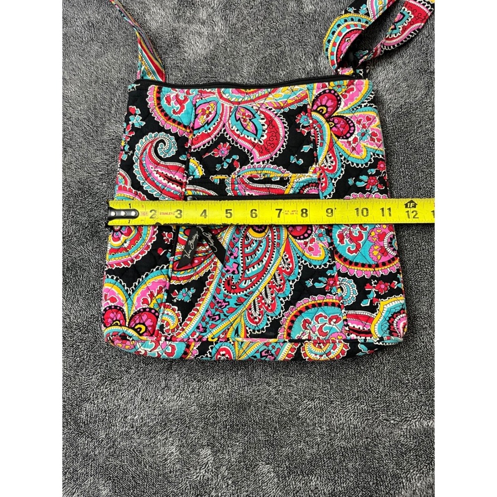 Vera Bradley Sun Valley Paisley Quilted Cotton Crossbody Bag Black Pink Blue - Picture 6 of 6
